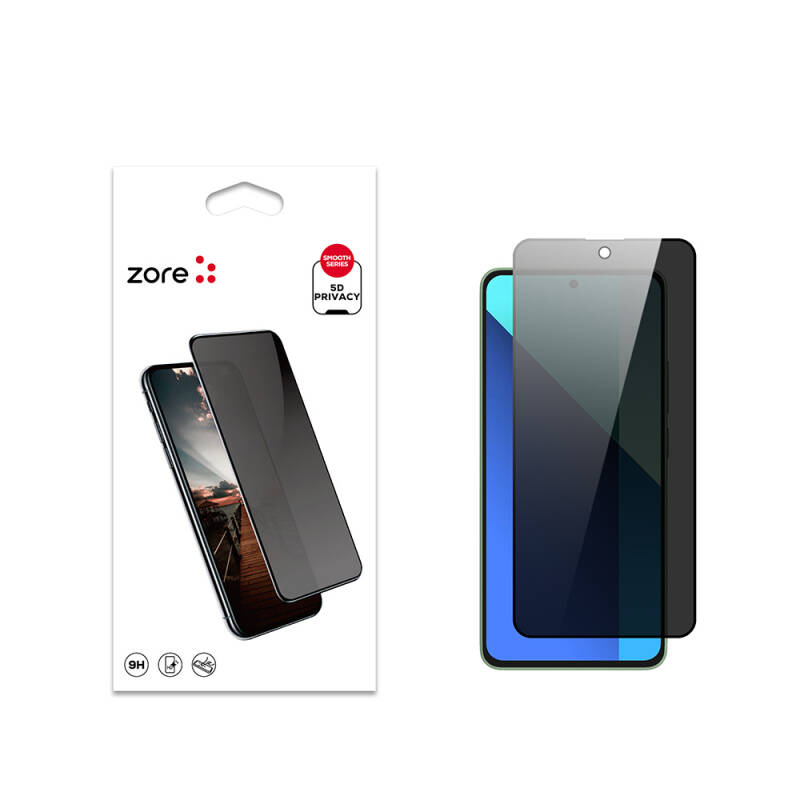 Xiaomi Redmi Note 13 4G Zore New 5D Privacy Tempered Screen Protector - 1