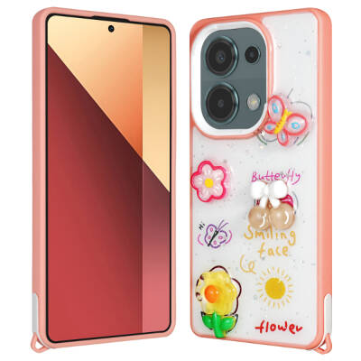 Xiaomi Redmi Note 13 Pro 4G Case Shining Glitter Relief Figured Zore Cevze Cover - 4