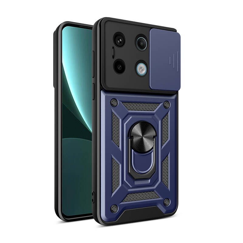 Xiaomi Redmi Note 13 Pro 5G Case with Magnetic Stand Camera Protection Zore Sliding Vega Cover - 10