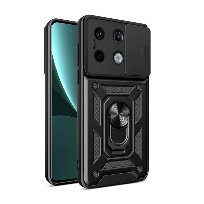 Xiaomi Redmi Note 13 Pro 5G Case with Magnetic Stand Camera Protection Zore Sliding Vega Cover - 11