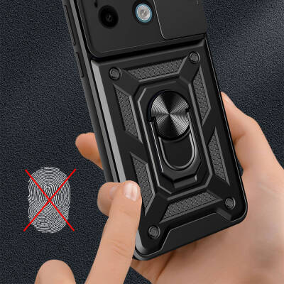 Xiaomi Redmi Note 13 Pro 5G Case with Magnetic Stand Camera Protection Zore Sliding Vega Cover - 4