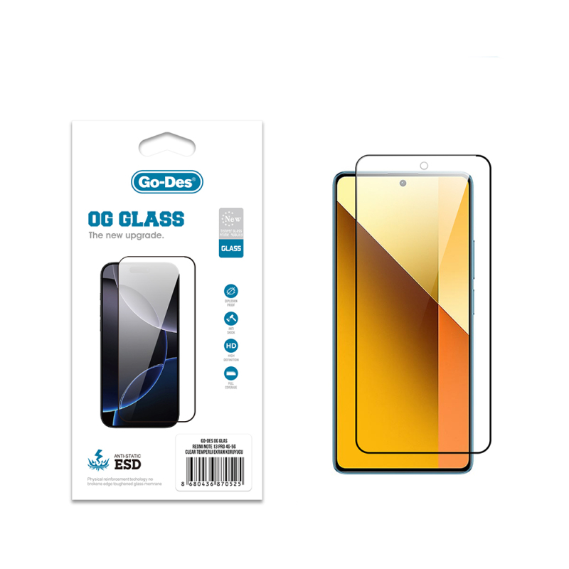 Xiaomi Redmi Note 13 Pro 5G Go Des OG Glass Antistatic Tempered Glass Screen Protector - 2