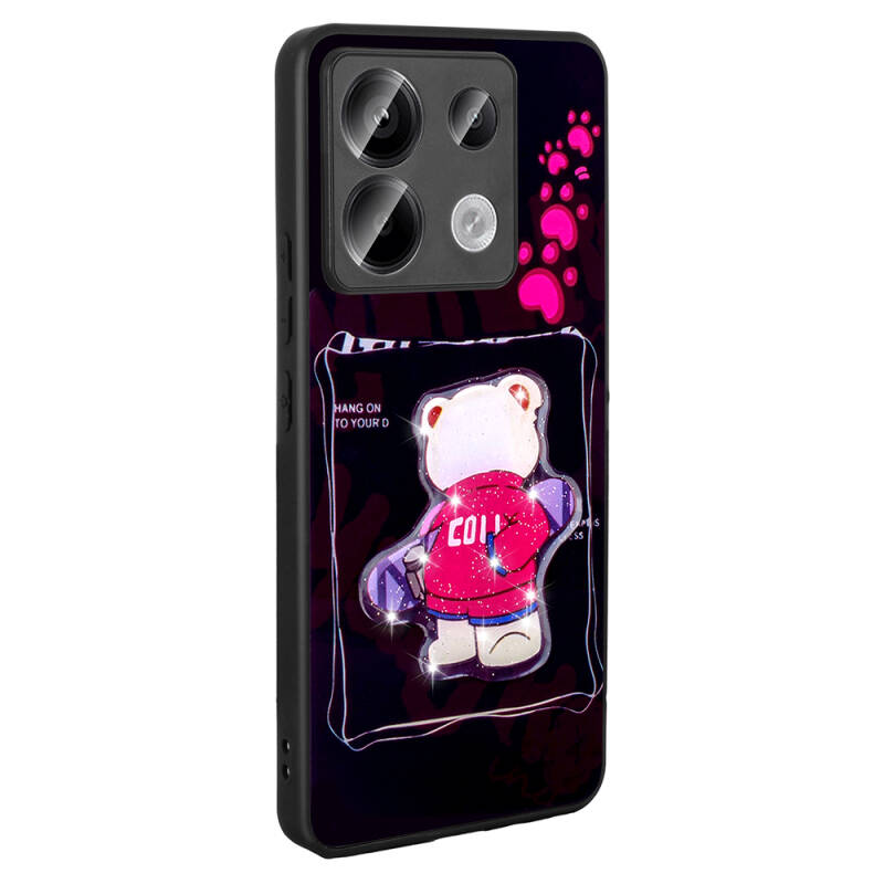 Xiaomi Redmi Note 13 Pro 5G Kılıf Parlayan Kabartmalı İkonik Figürlü Zore Amas Silikon Kapak - 4