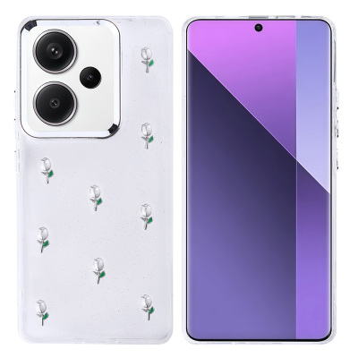 Xiaomi Redmi Note 13 Pro Plus 5G Case Airbag Design Glitter Transparent Zore Kutup Cover - 2