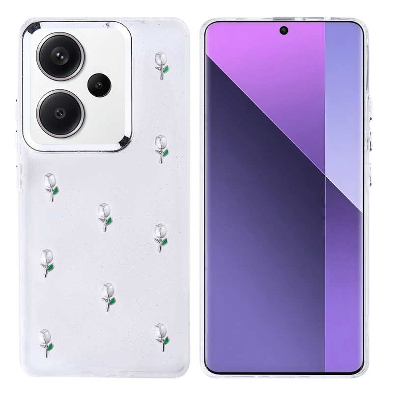 Xiaomi Redmi Note 13 Pro Plus 5G Case Airbag Design Glitter Transparent Zore Kutup Cover - 2