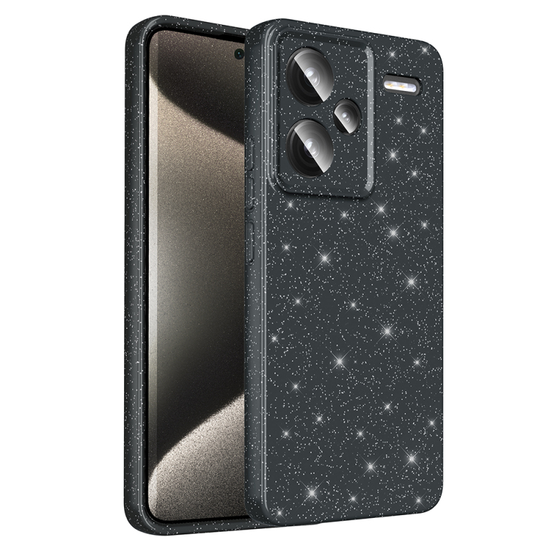 Xiaomi Redmi Note 13 Pro Plus 5G Case Camera Protection Glitter Luxury Zore Koton Cover - 1