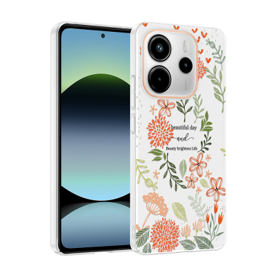 Xiaomi Redmi Note 14 4G Case with Camera Protector, Patterned Zore Clip Cover - 4