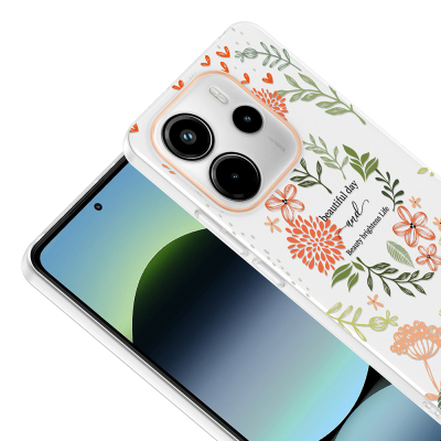 Xiaomi Redmi Note 14 4G Case with Camera Protector, Patterned Zore Clip Cover - 12