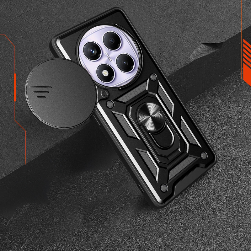 Xiaomi Redmi Note 14 Pro 4G Kılıf Magnetik Standlı Kamera Korumalı Zore Sürgülü Vega Kapak - 10