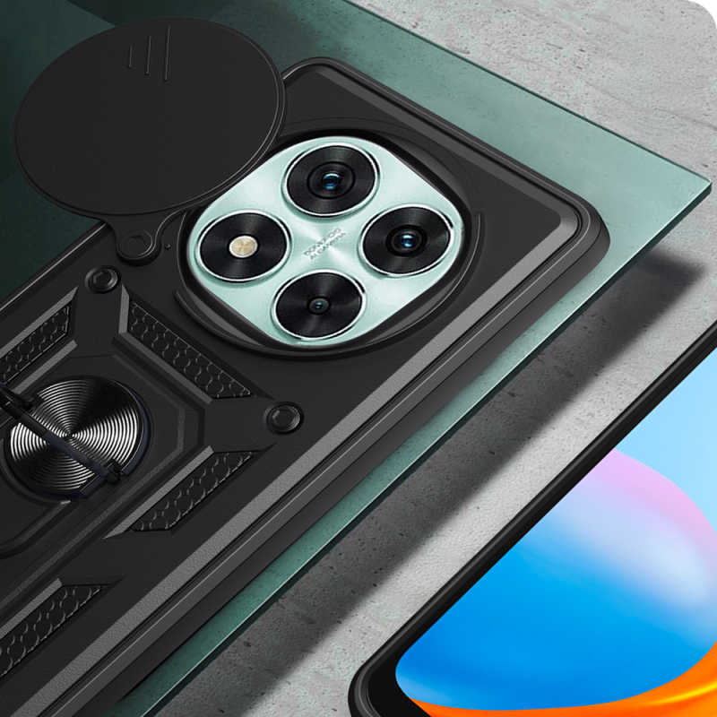 Xiaomi Redmi Note 14 Pro 5G Kılıf Magnetik Standlı Kamera Korumalı Zore Sürgülü Vega Kapak - 6