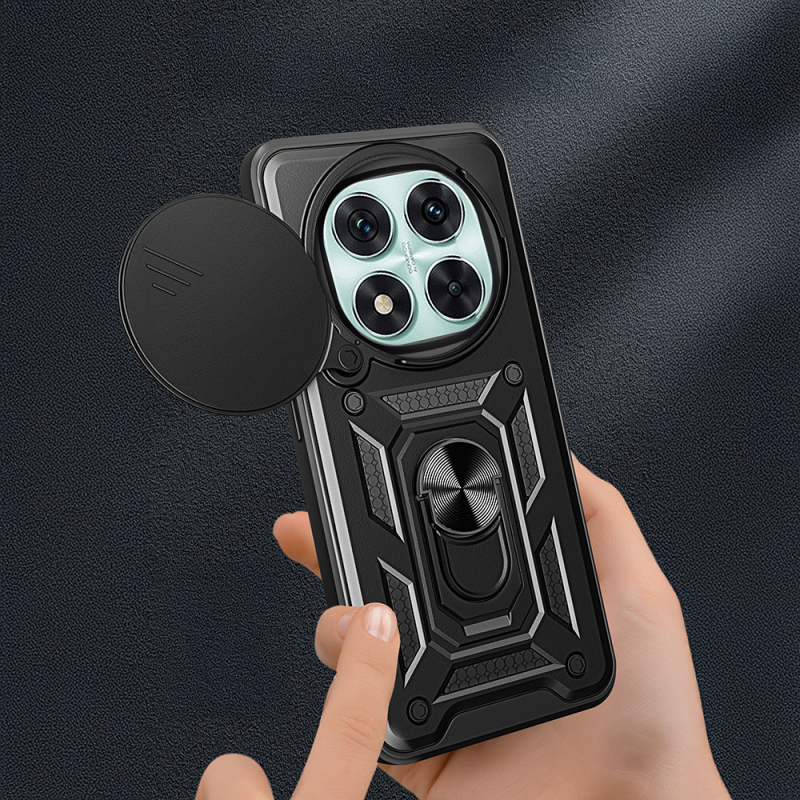 Xiaomi Redmi Note 14 Pro 5G Kılıf Magnetik Standlı Kamera Korumalı Zore Sürgülü Vega Kapak - 7