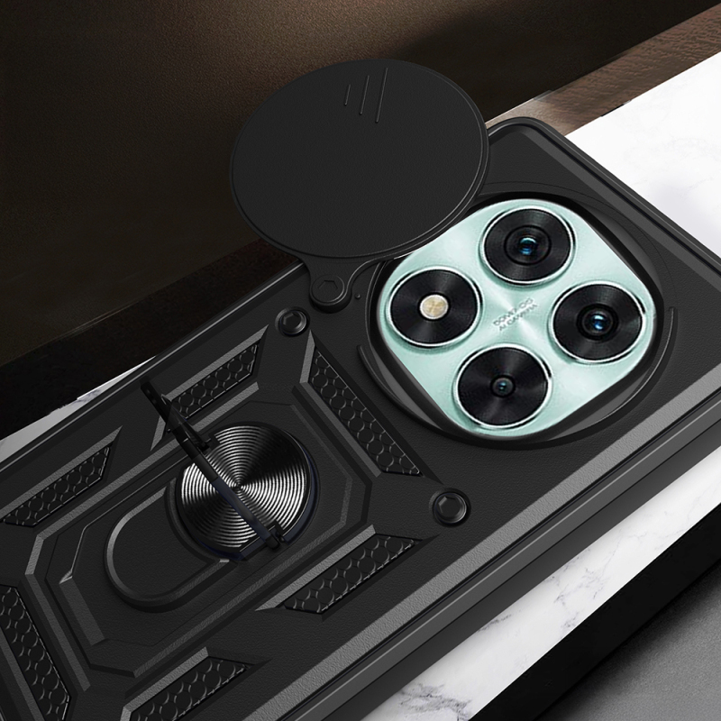 Xiaomi Redmi Note 14 Pro 5G Kılıf Magnetik Standlı Kamera Korumalı Zore Sürgülü Vega Kapak - 9