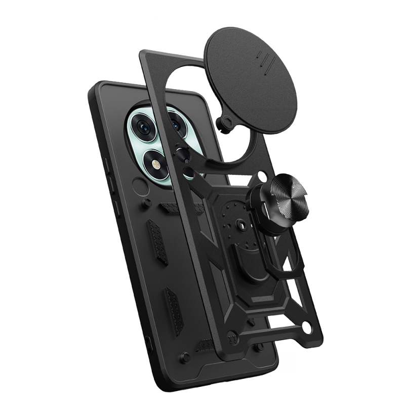 Xiaomi Redmi Note 14 Pro 5G Kılıf Magnetik Standlı Kamera Korumalı Zore Sürgülü Vega Kapak - 10