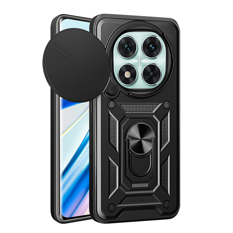 Xiaomi Redmi Note 14 Pro 5G Kılıf Magnetik Standlı Kamera Korumalı Zore Sürgülü Vega Kapak - 2