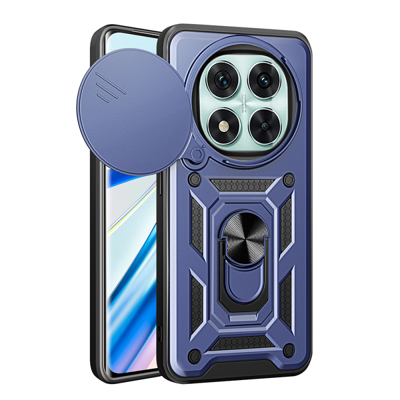 Xiaomi Redmi Note 14 Pro 5G Kılıf Magnetik Standlı Kamera Korumalı Zore Sürgülü Vega Kapak - 3