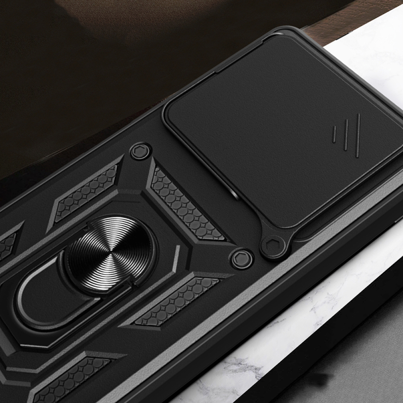Xiaomi Redmi Note 15 4G Case with Magnetic Stand and Camera Protection Zore Sliding Vega Cover - 8