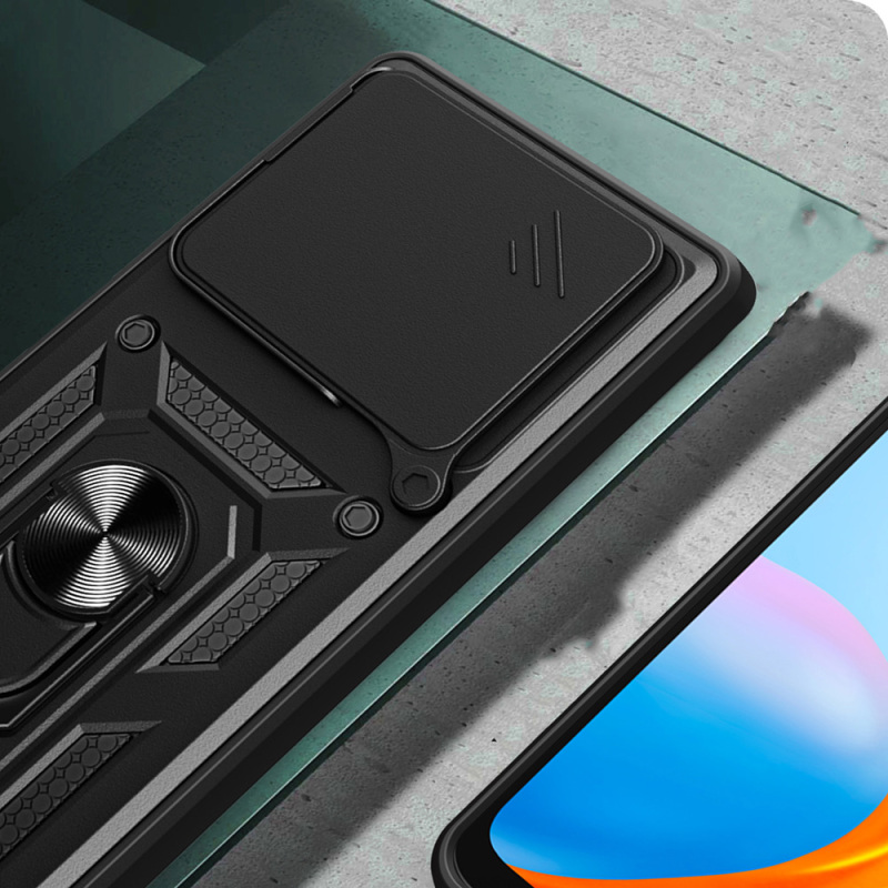 Xiaomi Redmi Note 15 4G Kılıf Magnetik Standlı Kamera Korumalı Zore Sürgülü Vega Kapak - 5
