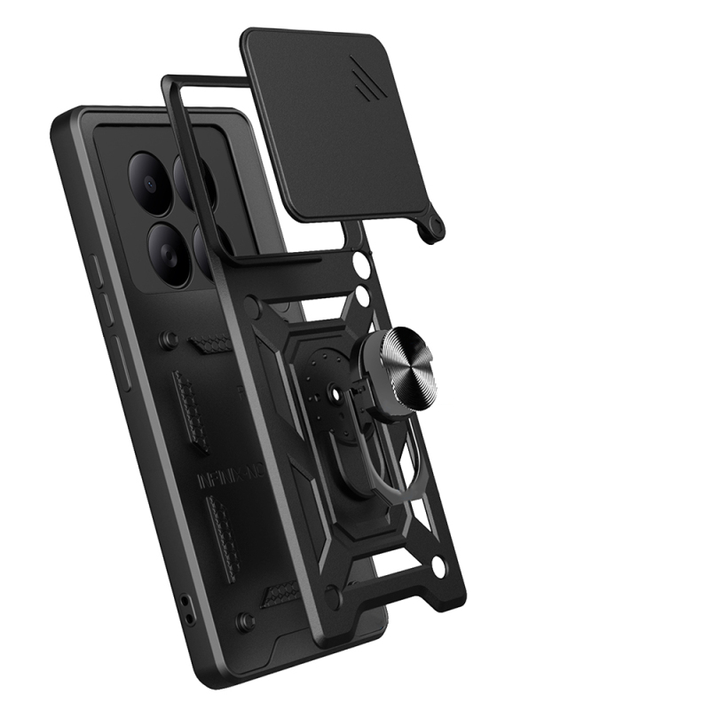 Xiaomi Redmi Note 15 4G Kılıf Magnetik Standlı Kamera Korumalı Zore Sürgülü Vega Kapak - 9
