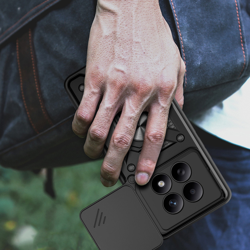 Xiaomi Redmi Note 15 5G Case with Magnetic Stand and Camera Protection Zore Sliding Vega Cover - 11