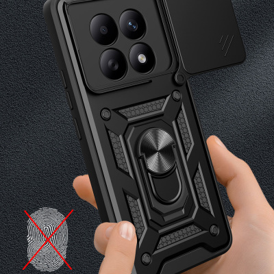 Xiaomi Redmi Note 15 5G Kılıf Magnetik Standlı Kamera Korumalı Zore Sürgülü Vega Kapak - 6