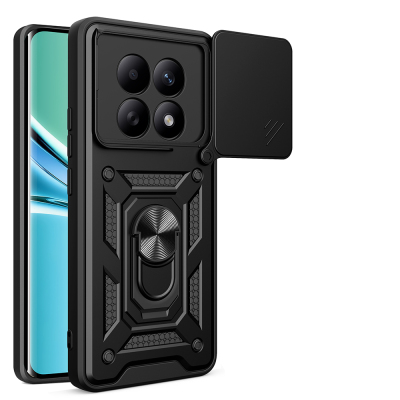 Xiaomi Redmi Note 15 5G Kılıf Magnetik Standlı Kamera Korumalı Zore Sürgülü Vega Kapak - 1