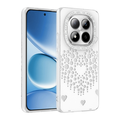 Xiaomi Redmi Note 15 Pro 4G Case Rhinestone Embellishment Zore Rivas Hard PC Cover - 1