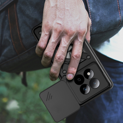 Xiaomi Redmi Note 15 Pro 4G Kılıf Magnetik Standlı Kamera Korumalı Zore Sürgülü Vega Kapak - 11