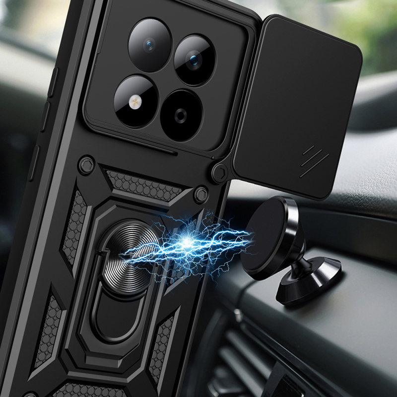 Xiaomi Redmi Note 15 Pro Kılıf Magnetik Standlı Kamera Korumalı Zore Sürgülü Vega Kapak - 4