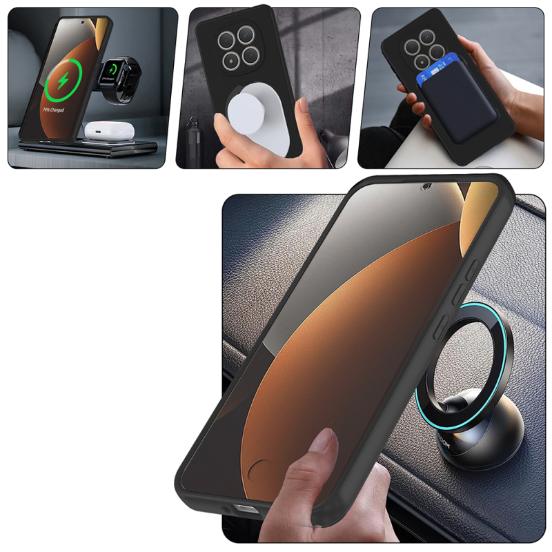 Xiaomi Redmi Note 15 Pro Plus Kılıf M-safe Şarj Özellikli Standlı Zore Samara Kapak - 8