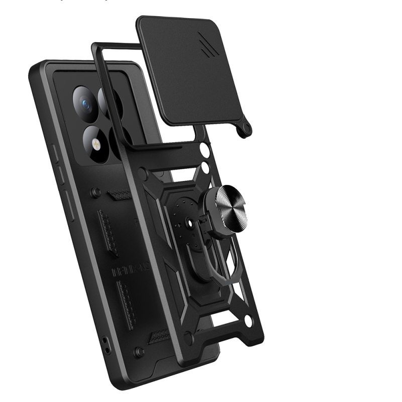 Xiaomi Redmi Note 15 Pro Plus Kılıf Magnetik Standlı Kamera Korumalı Zore Sürgülü Vega Kapak - 9