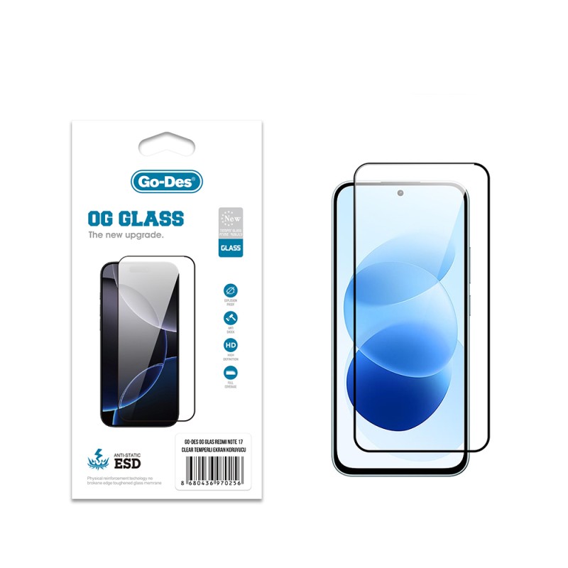 Xiaomi Redmi Note 17 Go Des OG Glass Anti-Static Tempered Glass Screen Protector - 1
