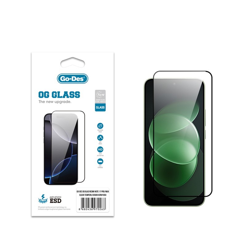 Xiaomi Redmi Note 17 Pro Max Go Des OG Glass Antistatik Temperli Cam Ekran Koruyucu - 1