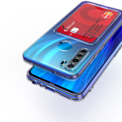 Xiaomi Redmi Note 8 Case Card Holder Transparent Zore Setra Clear Silicone Cover - 2