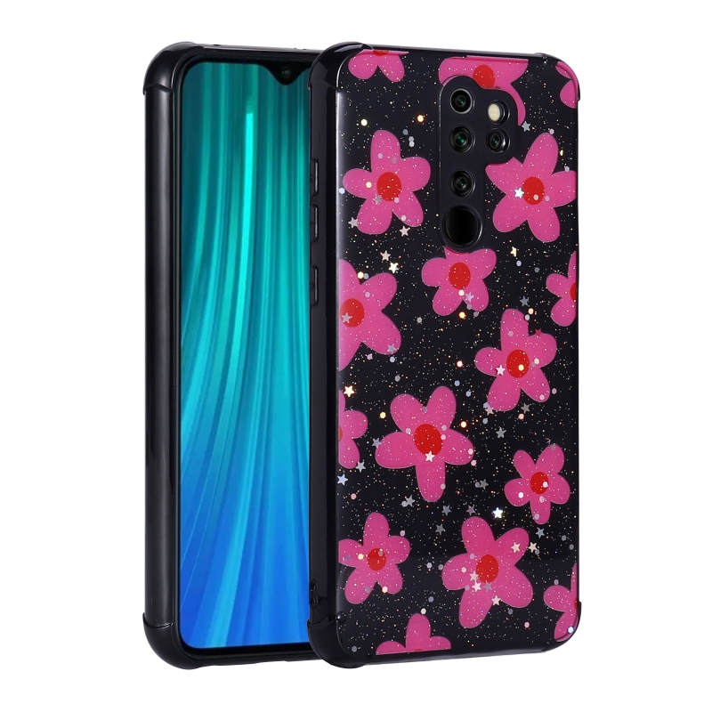 Xiaomi Redmi Note 8 Pro Kılıf Simli Desenli Kamera Korumalı Parlak Zore Popy Kapak - 1