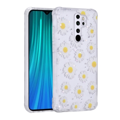 Xiaomi Redmi Note 8 Pro Kılıf Simli Desenli Kamera Korumalı Parlak Zore Popy Kapak - 2