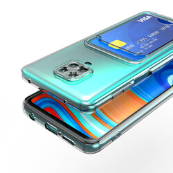 Xiaomi Redmi Note 9 Pro Case Card Holder Transparent Zore Setra Clear Silicone Cover - 2