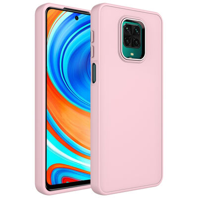 Xiaomi Redmi Note 9 Pro Kılıf Metal Çerçeve ve Buton Tasarımlı Silikon Zore Luna Kapak - 1