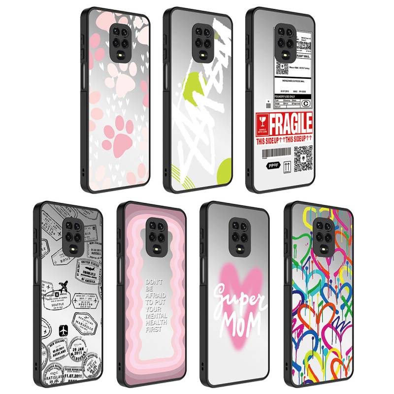 Xiaomi Redmi Note 9S Case Mirror Patterned Camera Protection Glossy Zore Mirror Cover - 2