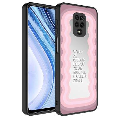 Xiaomi Redmi Note 9S Case Mirror Patterned Camera Protection Glossy Zore Mirror Cover - 9