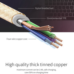 Xipin LX11 Lightning Gold Usb Cable - 3