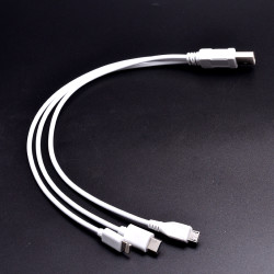 Zore 3 İN 1 USB Short Lightning+Micro+Type-c Cable - 1