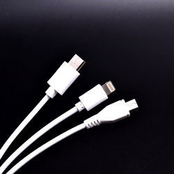 Zore 3 İN 1 USB Short Lightning+Micro+Type-c Cable - 3