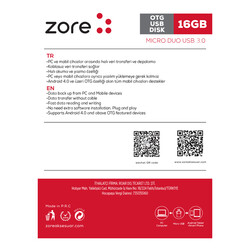 Zore 3.0 Micro Metal OTG 16 GB - Thumbnail