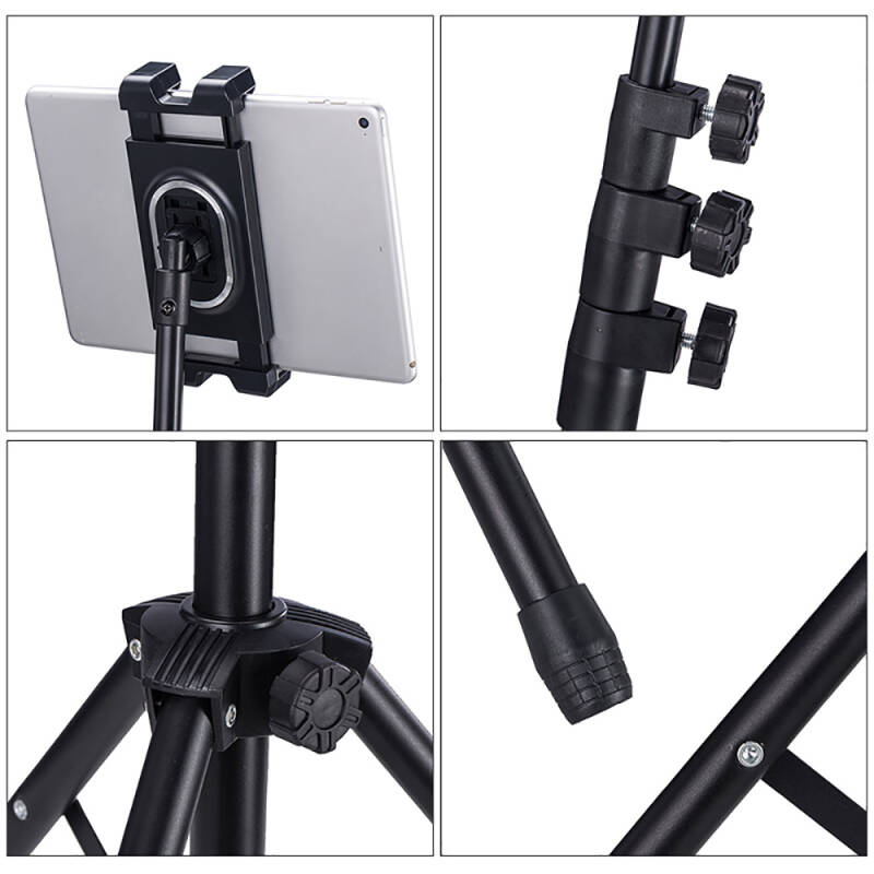 Zore ADV-306 Tripod with Four Stage Tablet and Phone Holder - 12