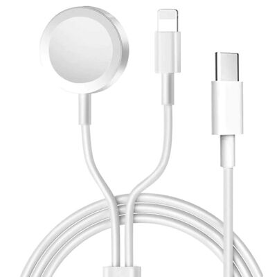Zore Akıllı Saat Wireless To Lightning Type-C Charge Cable 1.2m - 1