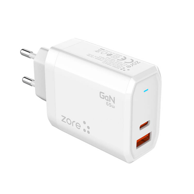 Zore Always-01 GaN Tech Type-C PD4.0 USB-A QC3.0 Hızlı Şarj Özellikli Seyahat Şarj Başlığı 65W - 3