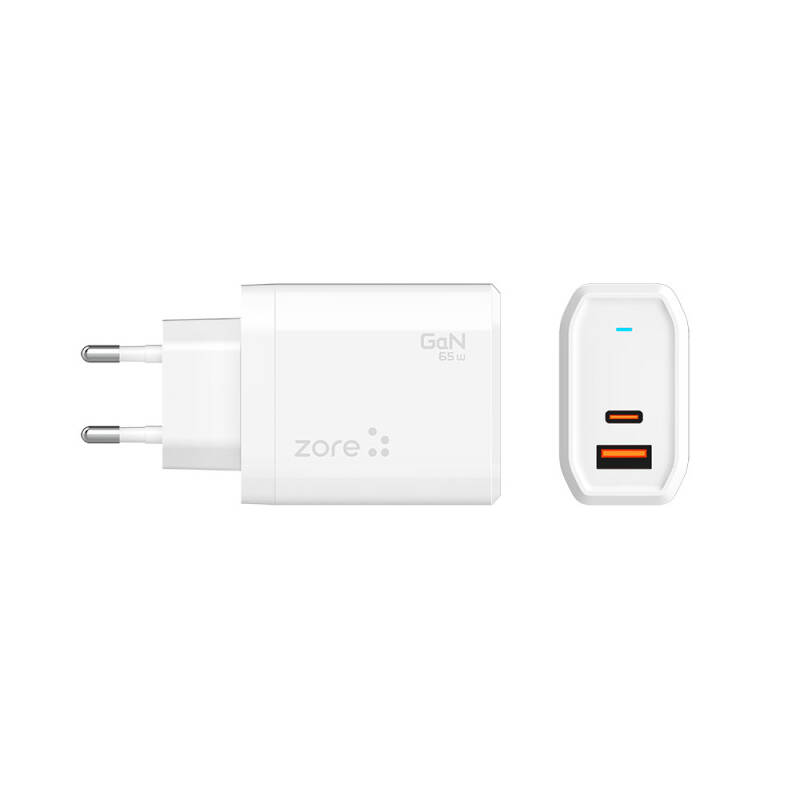 Zore Always-01 GaN Tech Type-C PD4.0 USB-A QC3.0 Hızlı Şarj Özellikli Seyahat Şarj Başlığı 65W - 4