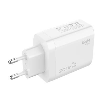 Zore Always-02 GaN Tech Type-C PD4.0 USB-A QC3.0 Hızlı Şarj Özellikli Seyahat Şarj Başlığı 45W - 2