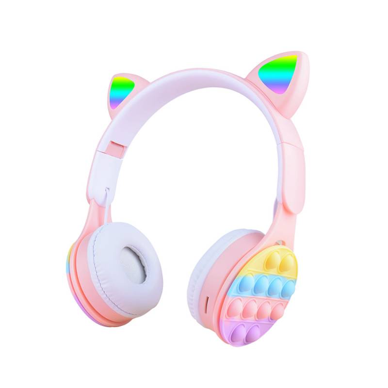 Zore B30 RGB Led Işıklı Kedi Kulağı Band Tasarımı Ayarlanabilir Katlanabilir Kulak Üstü Bluetooth Kulaklık - 2