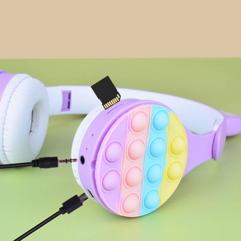 Zore B30 RGB Led Lighted Cat Ear Band Design Adjustable Foldable Over-Ear Bluetooth Headset - 4
